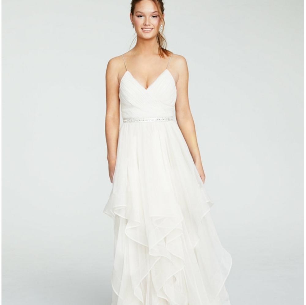 Sequin Hearts Juniors' Rhinestone-Belted Gown